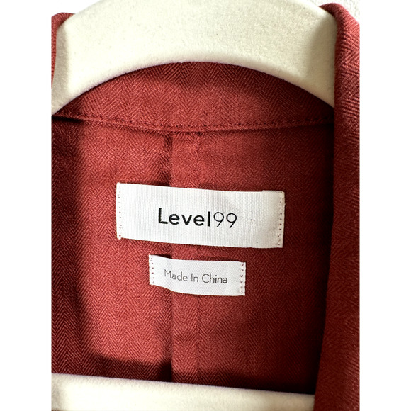 Level 99 Linen Blend Modern Minimalist Office Career Wear Academia Blazer M - Picture 2 of 7